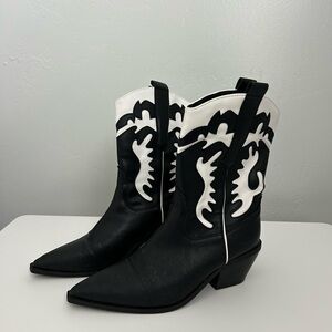 Black and White Western Boots
